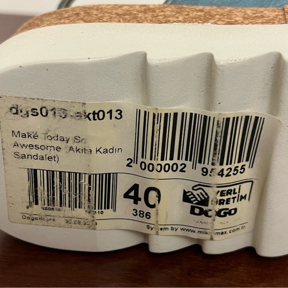 New DOGO Vegan Leather Wedge Sandals - Make Today So Awesome Design blue cream 9 - Picture 10 of 12